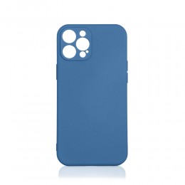 Силиконовый чехол с микрофиброй для iPhone 13 Pro Max DF iOriginal-12 (blue)